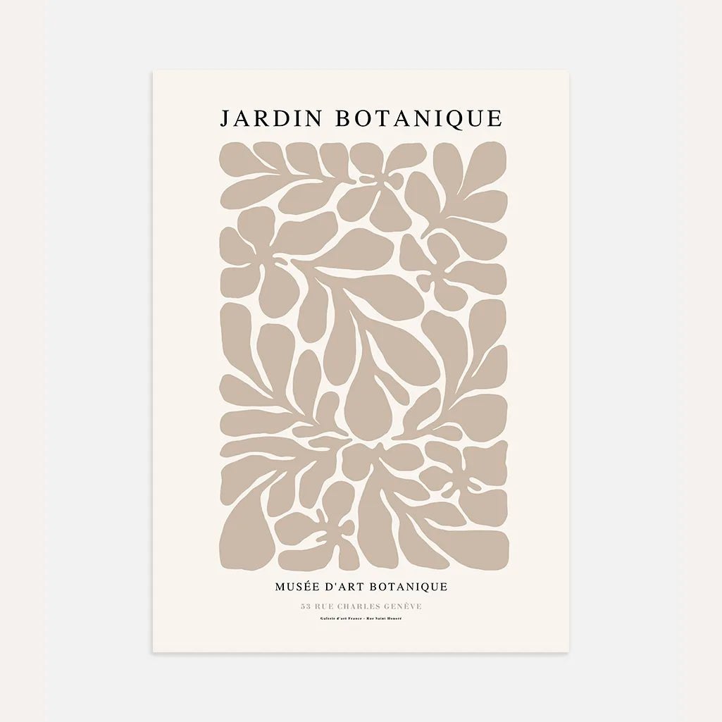 Jardin Botanique Beige Poster