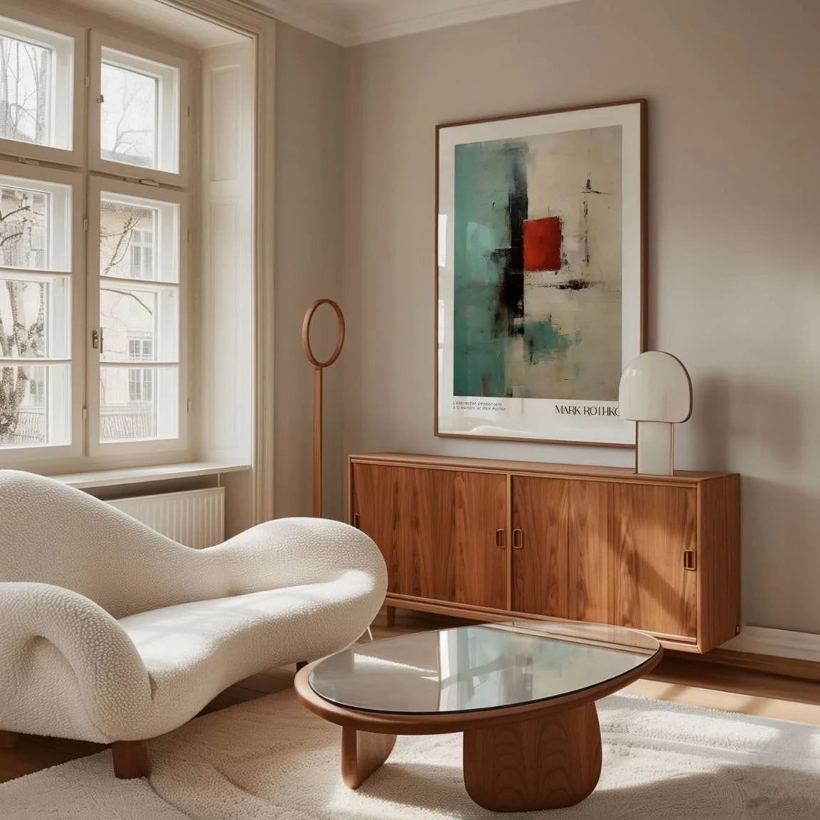 Rothko-Inspired Red Accent Poster